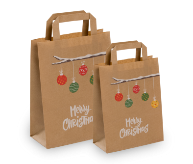 Weihnachtstragetasche &laquo;Zweig mit Kugeln&raquo;