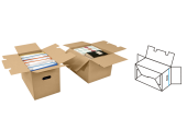 Typ 1 – mit schnell aufrichtbarem Automatik-Boden. Besonders geeignet für Ordner, Bücher und Büromaterial.