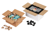 Papier-Verpackungschips im Spenderkarton