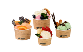 Eisbecher aus Pappe braun