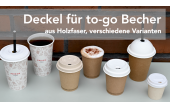 Deckel für to-go-Becher aus Holzfaser
