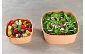Salatschale aus Karton braun eckig 