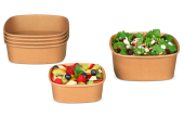 Salatschale aus Karton braun eckig 