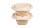 Schale aus Bagasse konisch & Deckel