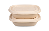 Schale aus Bagasse oval & Deckel