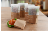 Snack-Bag braun mit Pergamin-Sichtstreifen