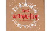 Karton 2-farbig mit klassischen Weihnachtsmotiven bedruckt