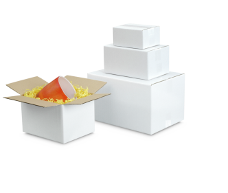 Faltkarton 1-wellig, weiß