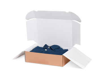 Klappschachtel mit Einstecklaschen, innen weiß