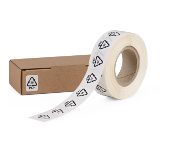 Hinweis-Etikett mit Recyclingcode