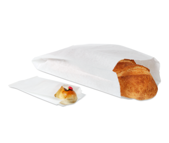 Papierfaltenbeutel weiß