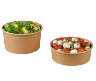 Salat-/Menüschale aus Karton braun rund