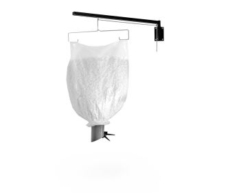 Schwenkarm mit Abfülleinrichtung für Wandmontage