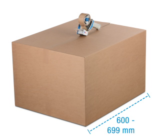 Faltkarton 1- & 2-wellig, braun, 600 - 699 mm