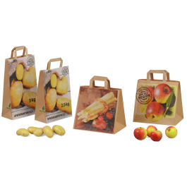 50 Papiertragetaschen 5 Kg Für Kartoffeln – Kraftpapier Braun, Flachhenkel, 220+100x360 Mm – Hochwertiger Fotodruck