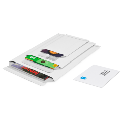 MECASTAR® S Vollpapp-Versandtasche mit Selbstklebeverschluss, weiß