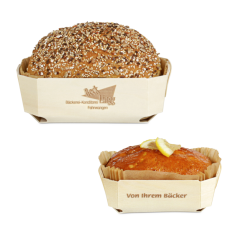 Holzbackform mit Einlagepapier