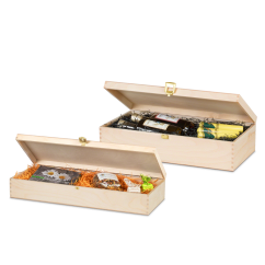 Holzkassette mit Scharnierdeckel